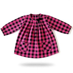 Carter's pink black plaid Valentine's Day checkered gingham dress top - girls 6x